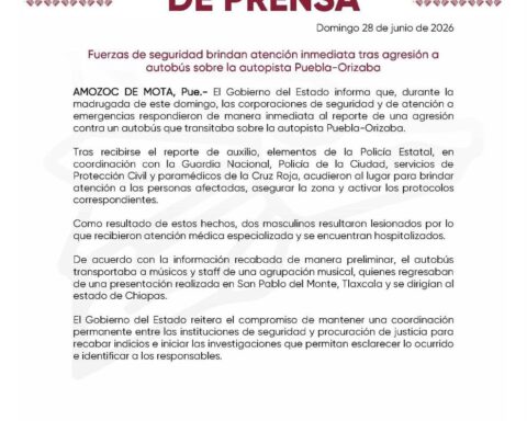 Fuerzas de seguridad brindan atención inmediata tras agresión a autobús sobre la autopista Puebla-Orizaba