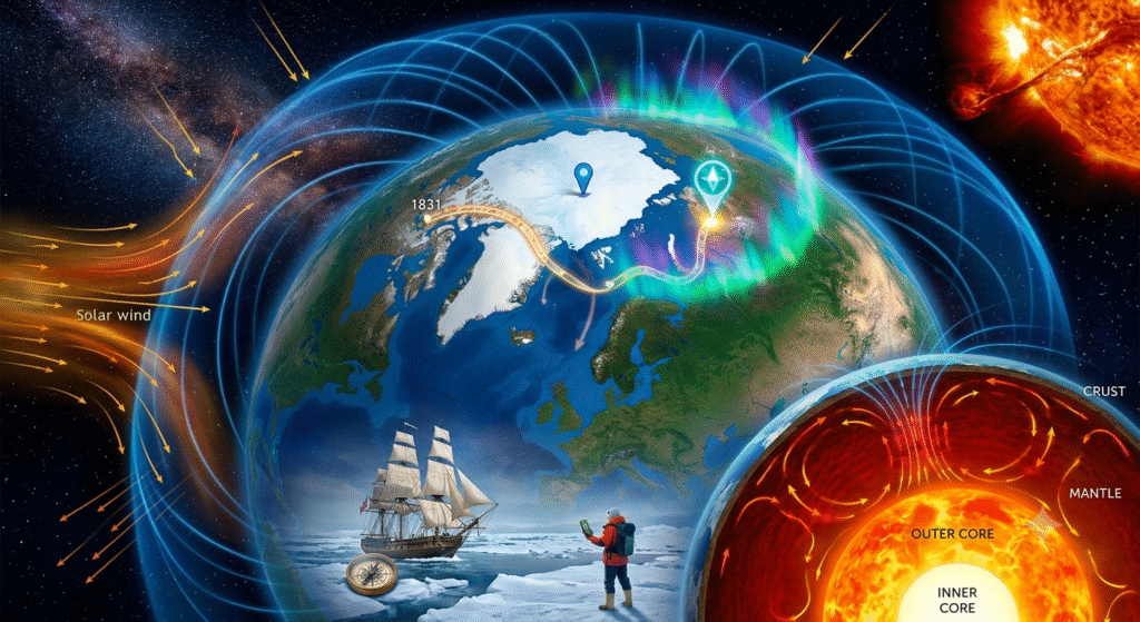 El polo norte magnético frena su marcha: la ciencia ajusta el mapa que guía a celulares y aviones